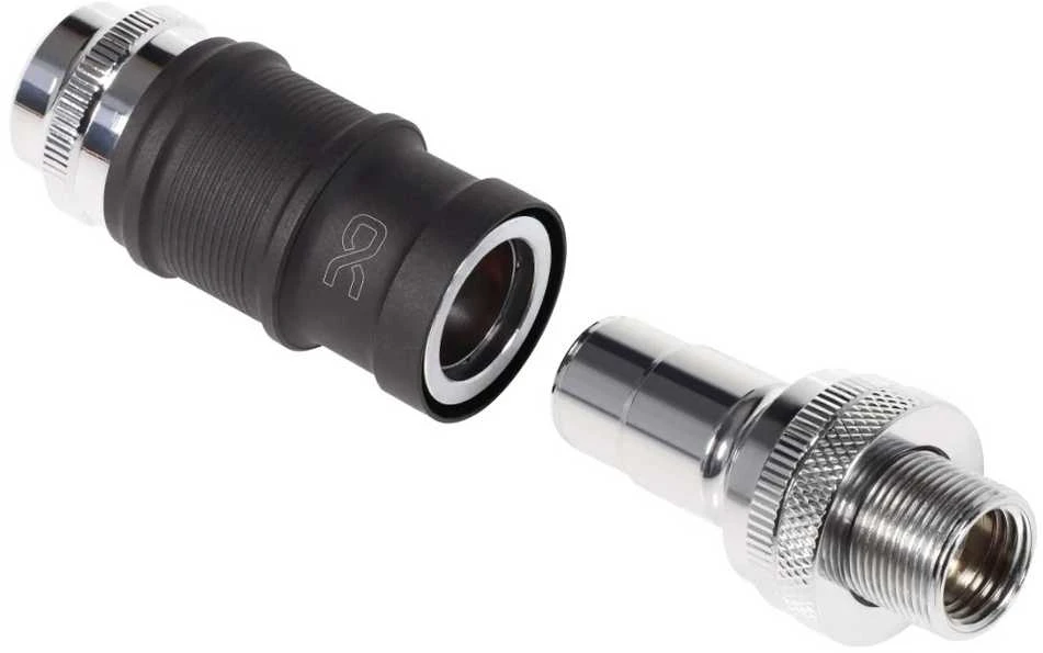 „Alphacool ES“ greito atjungimo jungtis, BLH1A komplektas, vidinė-vidinė, su pertvarine jungtimi