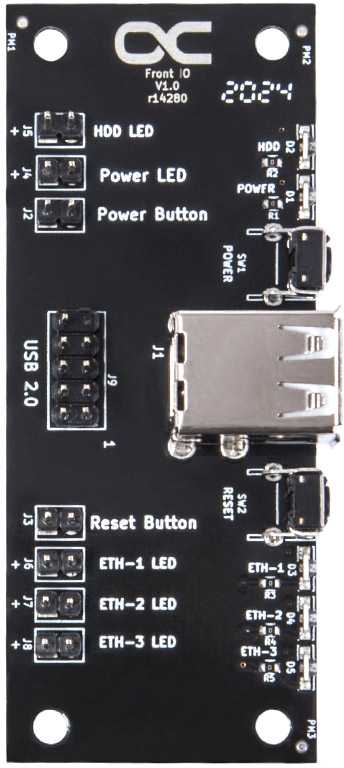„Alphacool“ priekinis įvesties/išvesties skydelis su USB 2.0, su kabeliu prie serverio korpuso