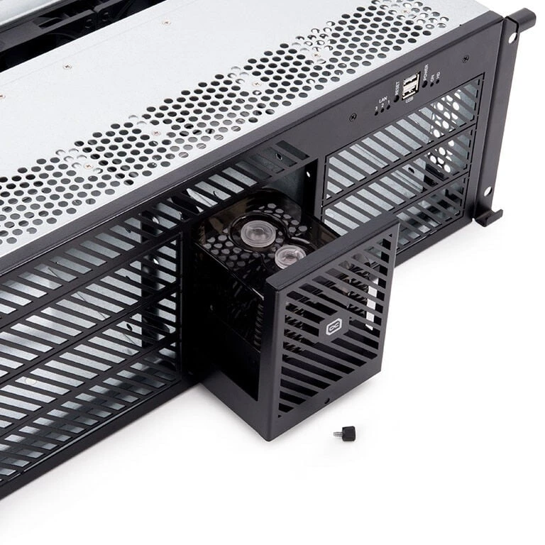 „Alphacool“ priekinis įvesties/išvesties skydelis su USB 2.0, su kabeliu prie serverio korpuso