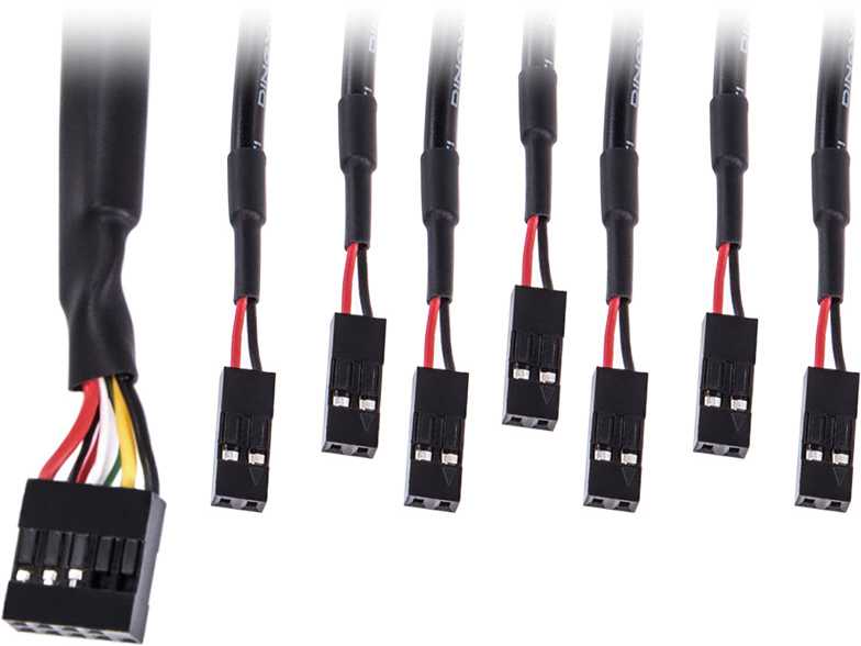 „Alphacool“ priekinis įvesties/išvesties skydelis su USB 2.0, su kabeliu prie serverio korpuso