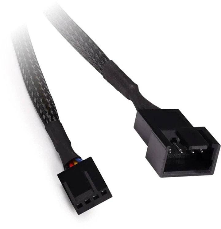 Alphacool fan cable 4-pin to 4-pin extension 30cm – juodas
