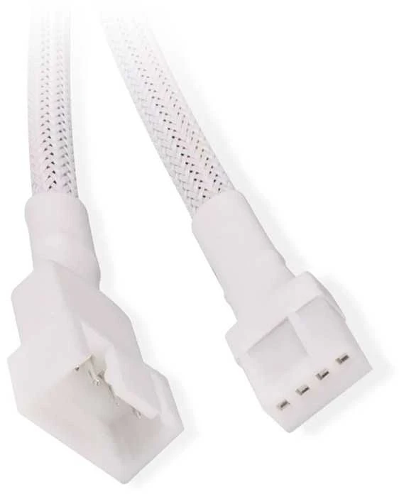 „Alphacool“ ventiliatoriaus kabelio prailginimas, 4 kontaktų į 4 kontaktus, 30 cm, baltas