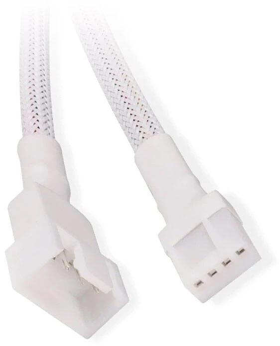 „Alphacool“ ventiliatoriaus kabelio prailginimas, 4 kontaktų į 4 kontaktus, 60 cm, baltas
