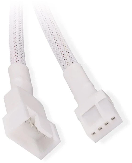 „Alphacool“ ventiliatoriaus kabelio prailginimas, 4 kontaktų į 4 kontaktus, 30 cm, baltas