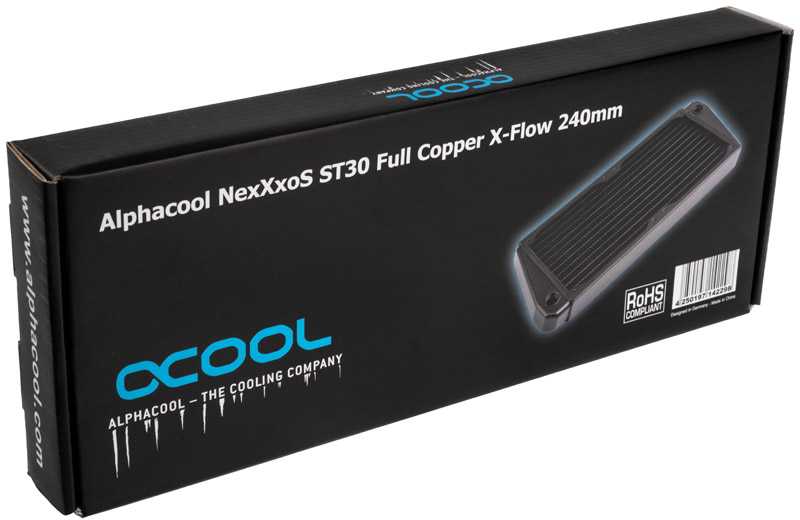 Alphacool NexXxoS ST30 Full Copper X-Flow radiatorius - 240mm, juodas