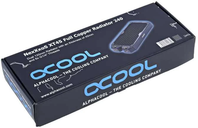 „Alphacool NexXxoS XT45“ varinis radiatorius – 240 mm, juodos spalvos