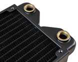Alphacool „Phobya R27-S280“ radiatorius, 280 mm radiatorius, 18 FPI, varinės pelekai, 2x G1/4 colių jungtys – juodas