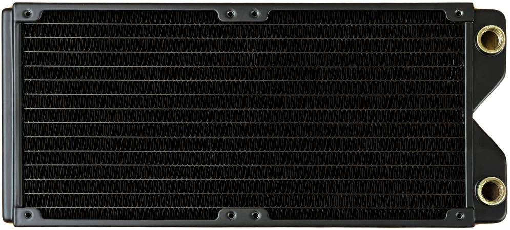 Alphacool Phobya R27-S280 radiatorius, 280 mm radiatorius, 18 FPI, varinės briaunos, 2x G1/4 colio jungtys – juoda