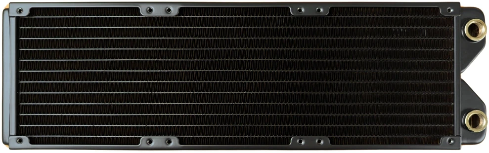 „Alphacool Phobya R27-S360“ radiatorius, 360 mm radiatorius, 18 FPI, varinės plokštelės, 2x G1/4 colių jungtys – juodos spalvos