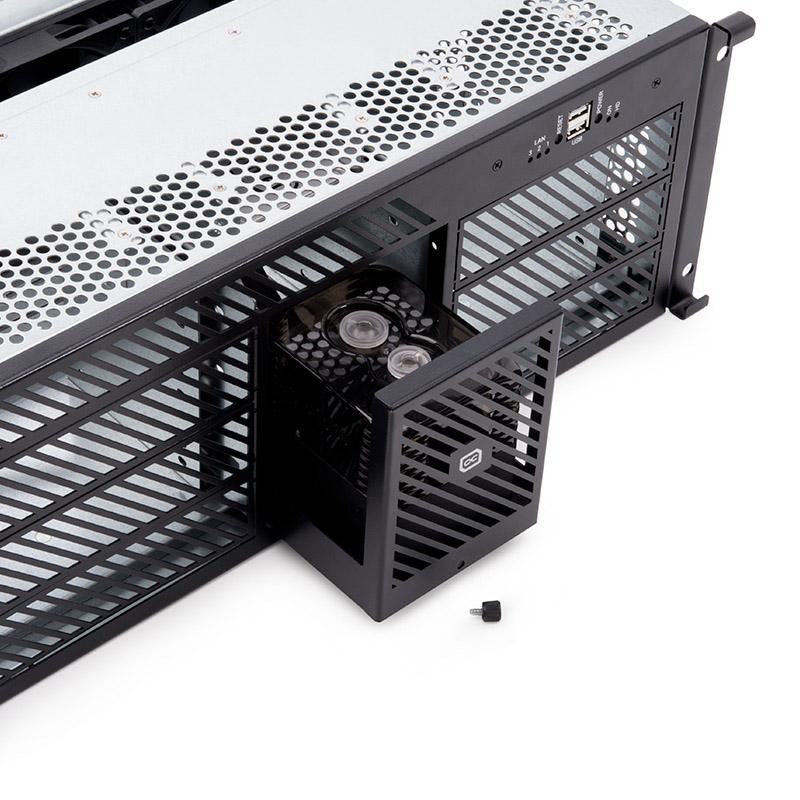 „Alphacool“ priekinis įvesties/išvesties skydelis su USB 2.0, su kabeliu prie serverio korpuso