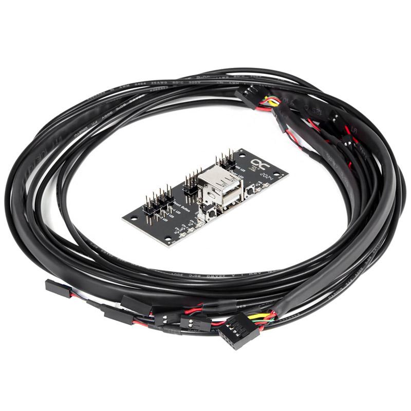 „Alphacool“ priekinis įvesties/išvesties skydelis su USB 2.0, su kabeliu prie serverio korpuso