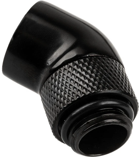 Alphacool Eisfrost Adapteris 45 Degree G1/4 Inch Female to G1/4 Inch Male – Rotatable, Juodas