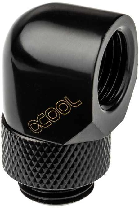 Alphacool Eiszapfen Adapteris 90 laipsnių G1/4 colio kištukas į G1/4 colio kištuką, pasukamas, juodas