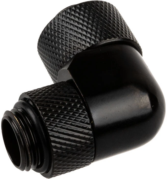 Alphacool varveklio jungtis 90 laipsnių nuo G1/4 colio AG iki 13/10 mm – pasukama, juoda
