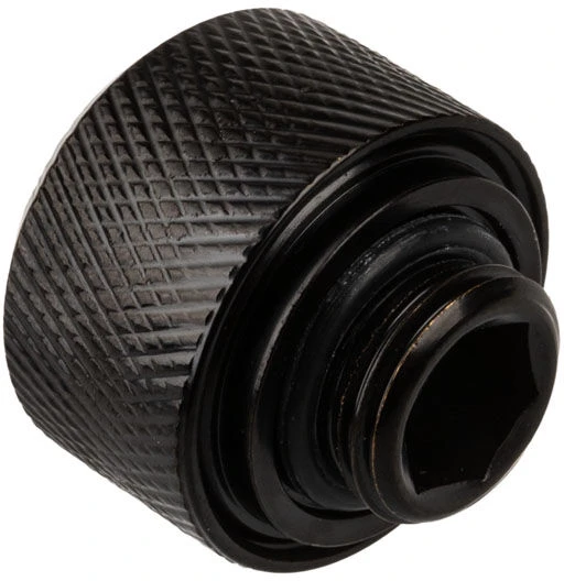 „Alphacool“ jungtis su tiesiu G1/4 colio vidiniu sriegiu ir 16 mm išoriniu skersmeniu, kieta vamzdžio jungtis – juodas