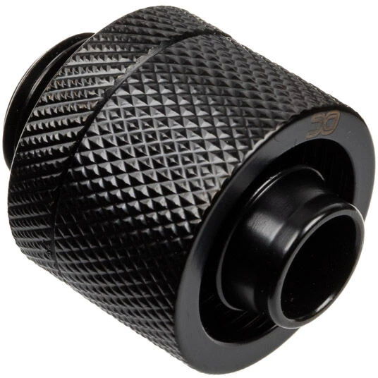 „Alphacool Eiszapfen“ jungtis, tiesi, G1/4 colio, vidinis sriegis, 16/10 mm, juoda