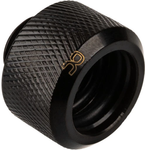„Alphacool“ jungtis su tiesiu G1/4 colio vidiniu sriegiu ir 16 mm išoriniu skersmeniu, kieta vamzdžio jungtis – juodas