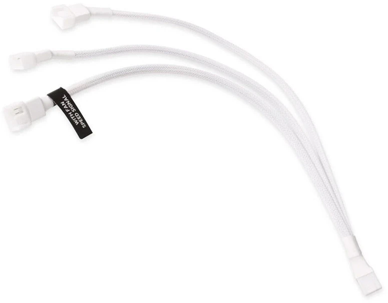 „Alphacool“ Y skirstytuvas, 4 kontaktų į 3 x 4 kontaktų PWM, 30 cm, baltas