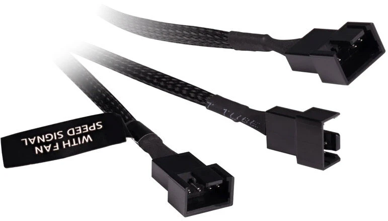 Alphacool Y-Splitter 4-pin to 3x 4-pin PWM 60cm – juodas