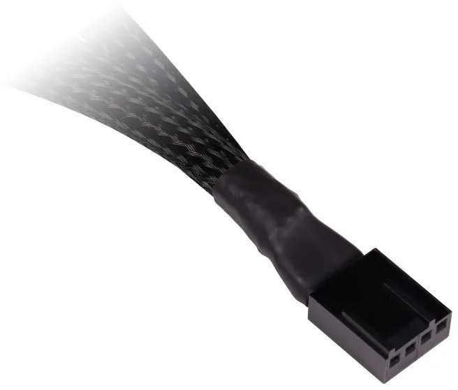 „Alphacool“ Y skirstytuvas, 4 kontaktų į 3 x 4 kontaktų PWM, 15 cm, juodas