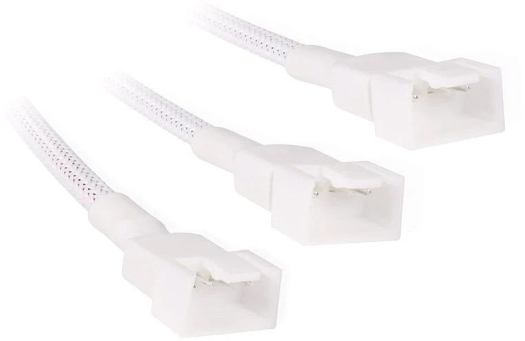 „Alphacool“ Y skirstytuvas, 4 kontaktų į 3 x 4 kontaktų PWM, 30 cm, baltas