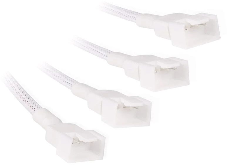 „Alphacool“ Y skirstytuvas, 4 kontaktų į 4 x 4 kontaktų PWM, 15 cm, baltas