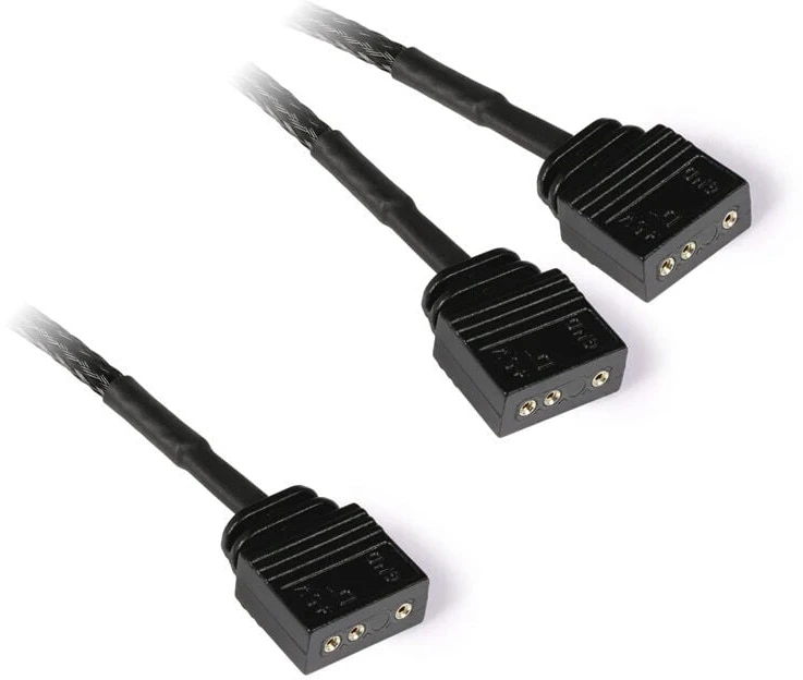 Alphacool Alphacool Y-Splitter aRGB 3 kontaktų iki 2x 3 kontaktų 30 cm - juodas