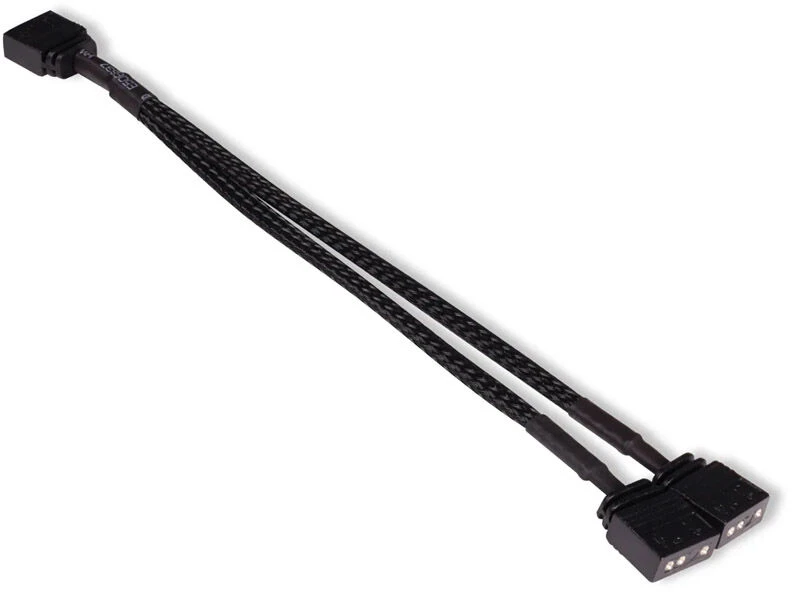 „Alphacool“ Y skirstytuvas, aRGB 3 kontaktų į 2 x 3 kontaktų, 15 cm, juodas