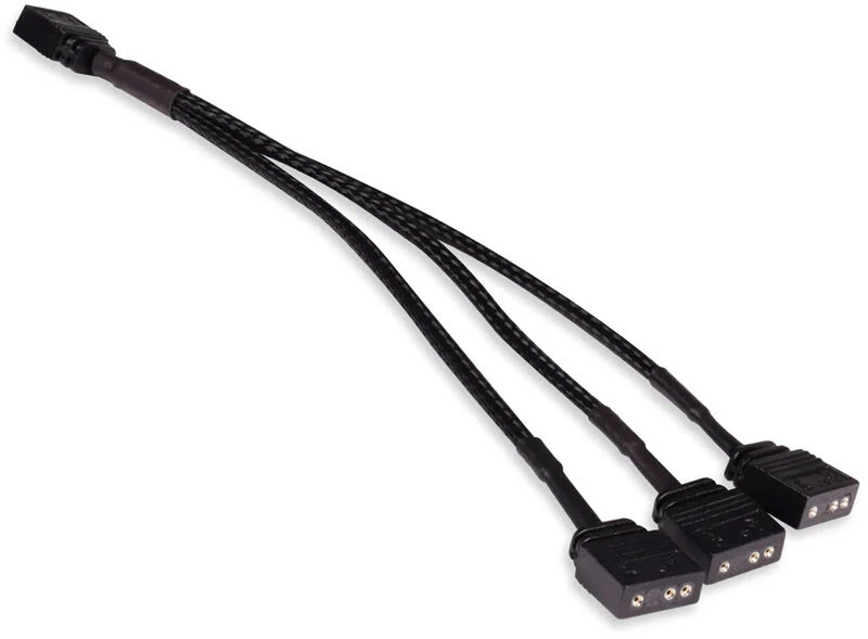 Alphacool Y-Splitter aRGB 3-pin to 3x 3-pin 15cm – juodos spalvos