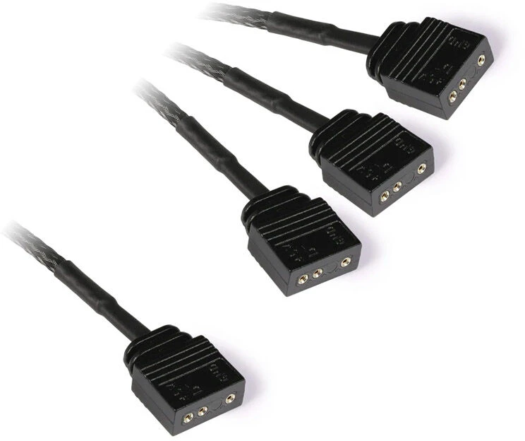 Alphacool Y-Splitter aRGB 3-pin to 3x 3-pin 15cm – juodos spalvos
