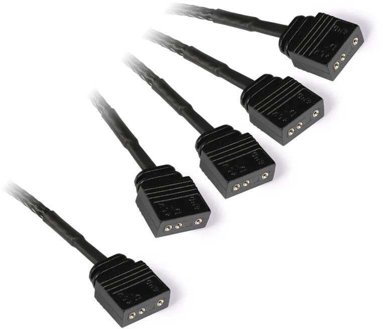 Alphacool Y-Splitter aRGB 3-Pin to 4x 3-Pin 15cm – juodos spalvos