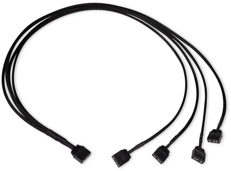 Alphacool Y-Splitter aRGB 3-pin to 4x 3-pin 60cm – juodos spalvos