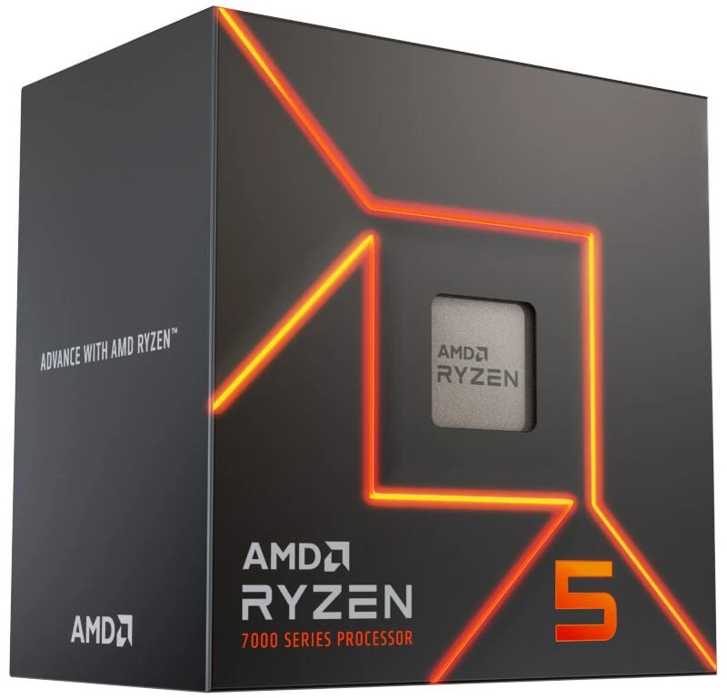 Procesorius AMD Ryzen 5 7400 CPU, 6 branduoliai, 4,3 GHz, Socket AM5 (Raphael) • dėžutėje, su aušintuvu
