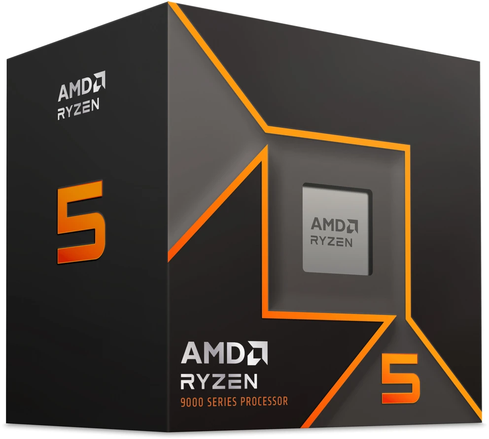 Procesorius AMD Ryzen 5 9600 (Zen 5) 6C/12T 5.2GHz AM5 su Wraith Stealth aušintuvu