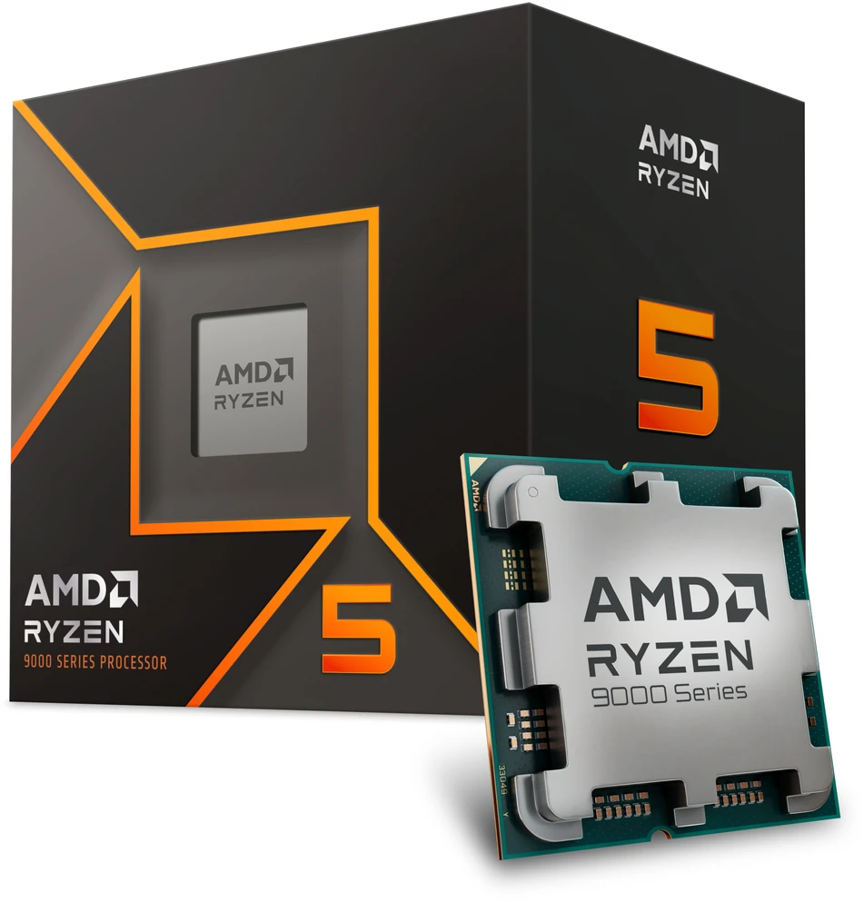 Procesorius AMD Ryzen 5 9600 (Zen 5) 6C/12T 5.2GHz AM5 su Wraith Stealth aušintuvu