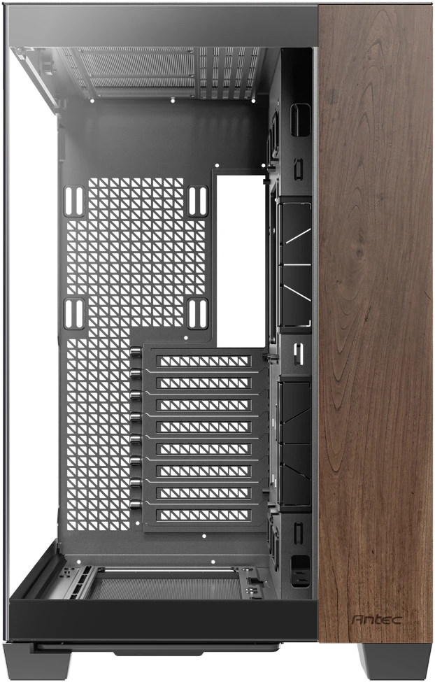 „Antec C8 Midi-Tower“, grūdintas stiklas ir mediena