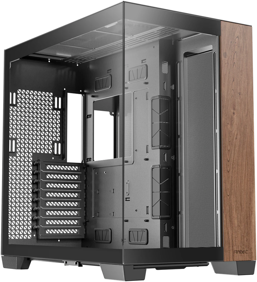 „Antec C8 Midi-Tower“, grūdintas stiklas ir mediena