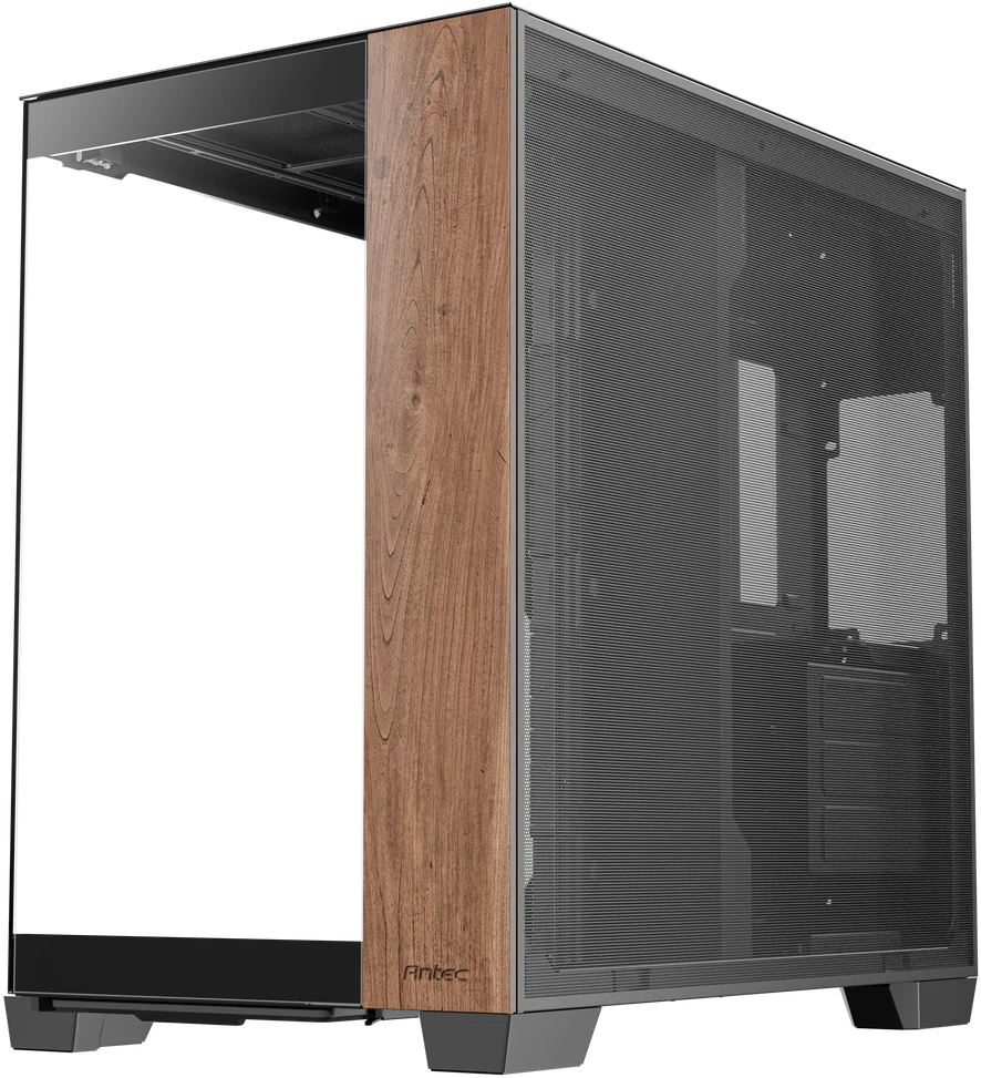 „Antec C8 Midi-Tower“, grūdintas stiklas ir mediena