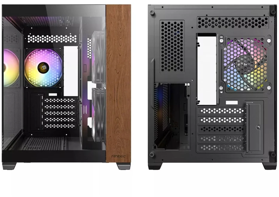 Antec CX600M Wood PC kompiuterio korpusas, Mini-Tower, Micro-ATX, Tempered Glass – juodos spalvos, Holz