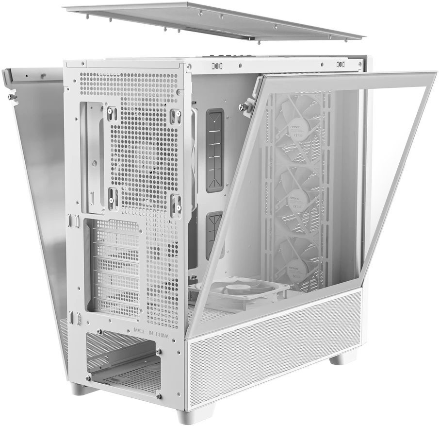 Antec Flux kompiuterio korpusas, Mid Tower, E-ATX, Tempered Glass – baltos spalvos