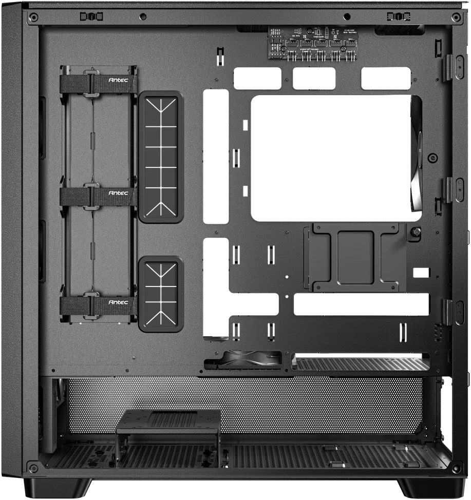 „Antec Flux“ kompiuterio korpusas, vidutinio dydžio bokštas, E-ATX, grūdintas stiklas – Juodas