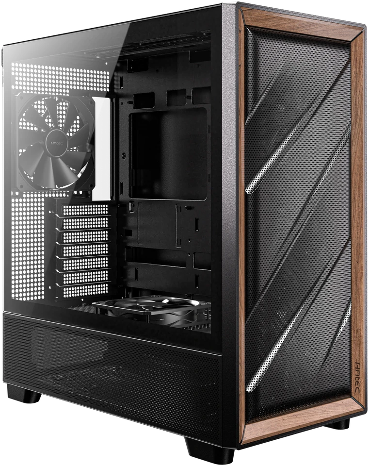 „Antec Flux“ kompiuterio korpusas, vidutinio dydžio bokštas, E-ATX, grūdintas stiklas – Juodas
