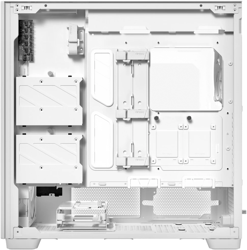 Antec Flux Pro kompiuterio korpusas, full tower, E-ATX, tempered glass – baltos spalvos