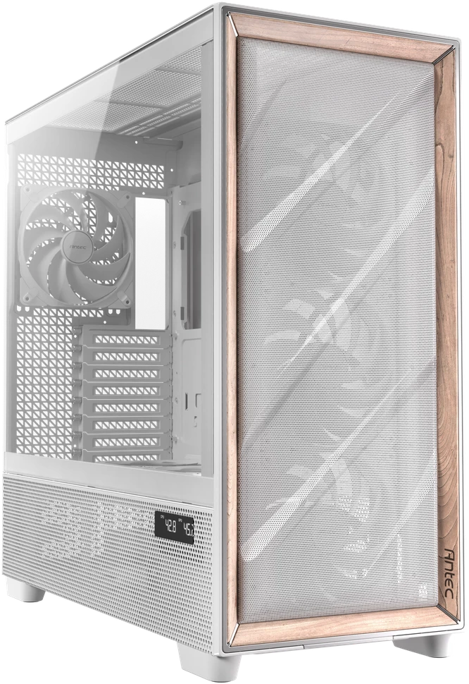 Antec Flux Pro kompiuterio korpusas, full tower, E-ATX, tempered glass – baltos spalvos