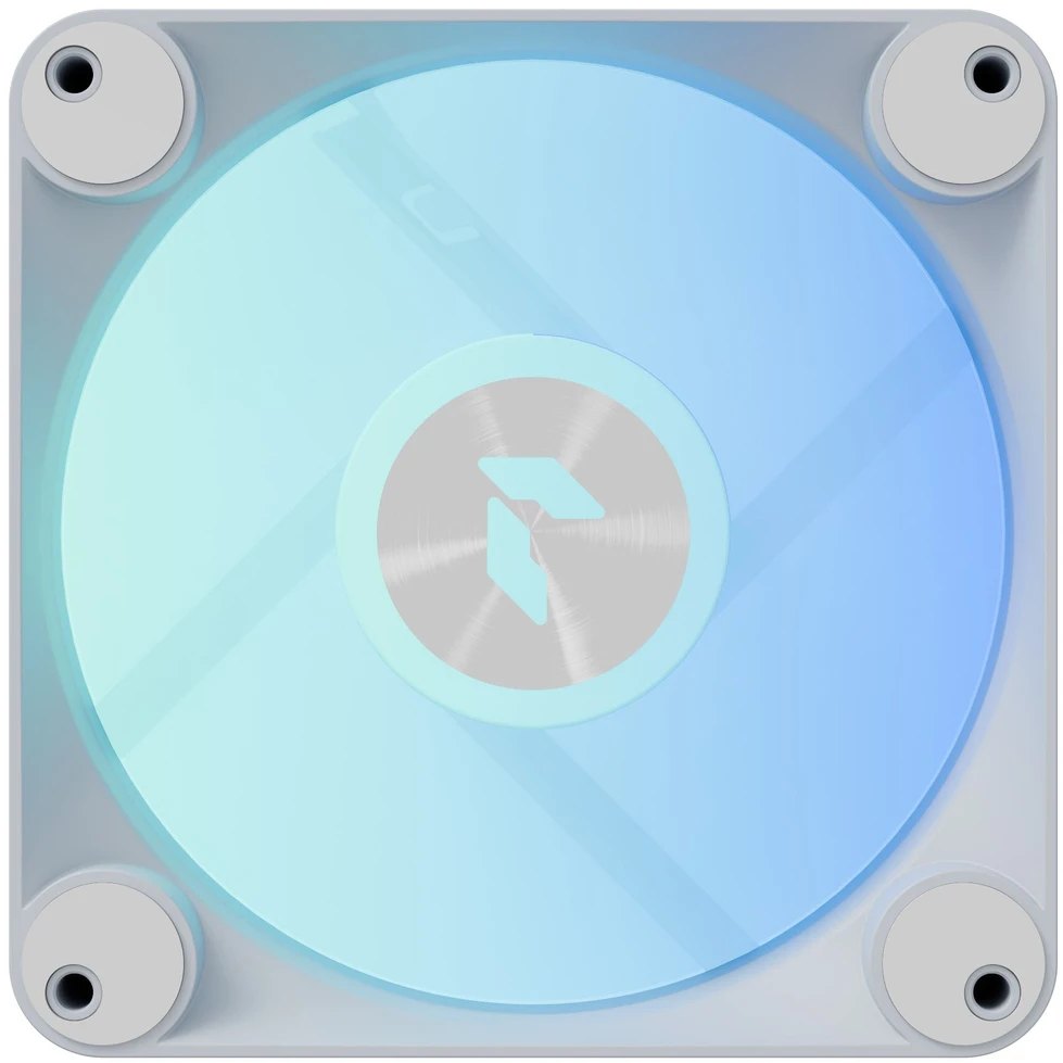 APNX FP1-R PWM ventiliatorius, atvirkštinės mentės, PWM, ARGB – 3 vnt. pakuotė, Baltas