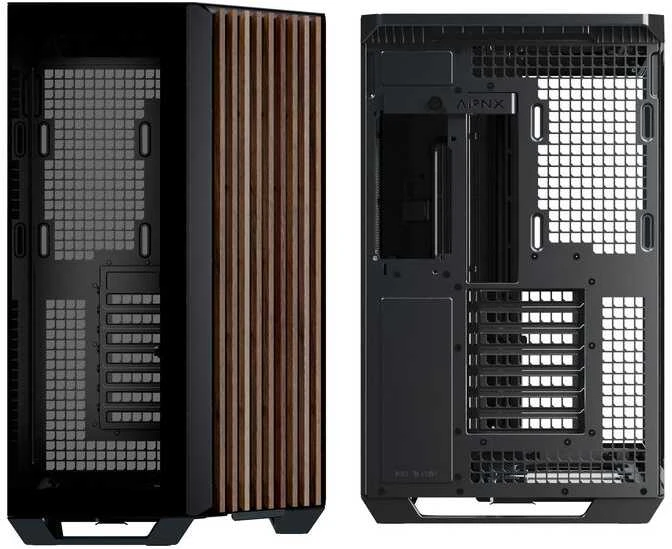 APNX V1 PC-kompiuterio korpusas, Midi-Tower, ATX, Tempered Glass – Holz, juodos spalvos