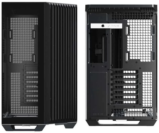APNX V1 PC-kompiuterio korpusas, Midi-Tower, ATX, Tempered Glass – juodos spalvos / baltos spalvos
