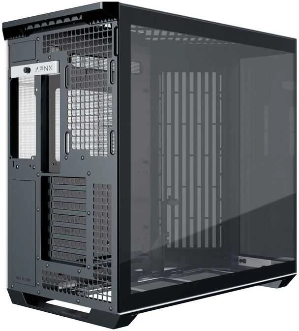 APNX V1 PC-kompiuterio korpusas, Midi-Tower, ATX, Tempered Glass – Holz, juodos spalvos