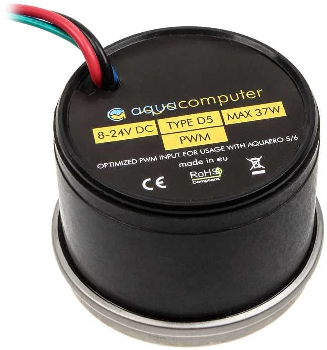 Aqua Computer D5 siurblys su technine informacija