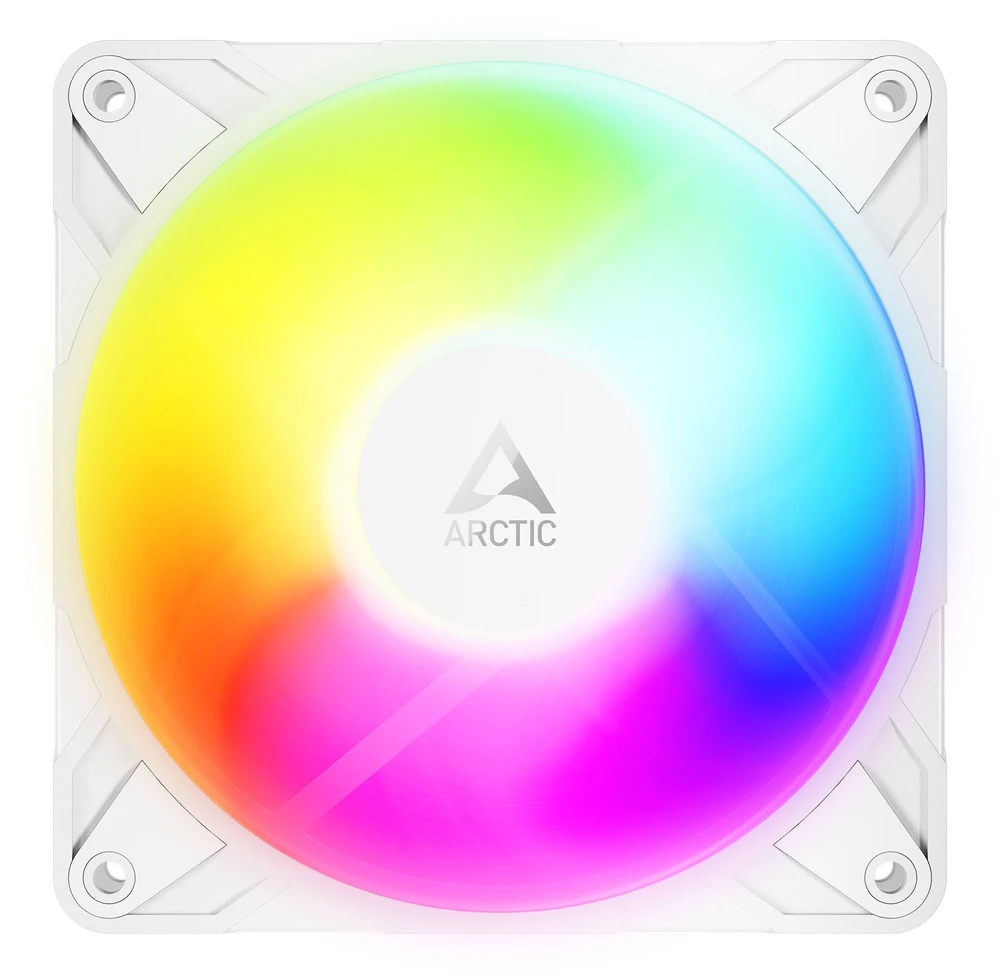 ARCTIC P12 Pro atvirkštinis A-RGB PWM ventiliatorius – 120 mm, baltas, 3 vnt. pakuotėje